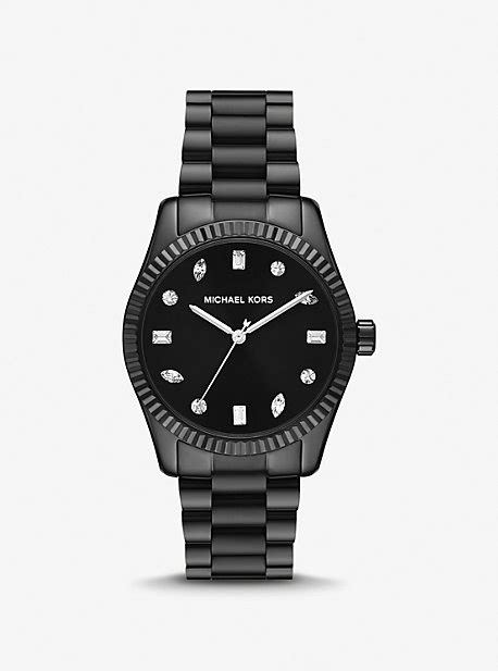 michael kors lexington watch black face|A Sleek Accessory: Women’s Black Watches .